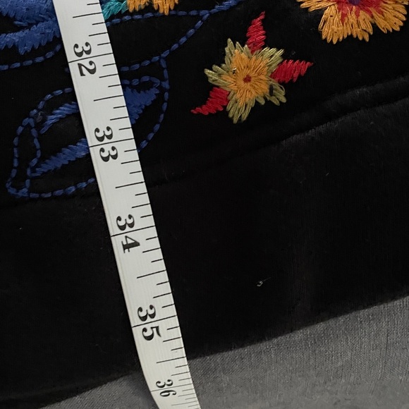 Johnny Was Black Floral Embroidered Coat - Picture 11 of 16